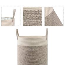 Hlryudo Large Cotton Rope Basket, Baby Laundry Basket