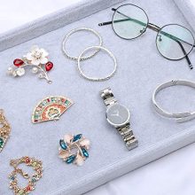 Velvet Jewelry Tray Organizer – Display for Rings, Necklaces, Earrings, and Watches
