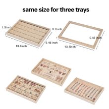 Sackcloth Stackable Jewelry Trays Organizer Set