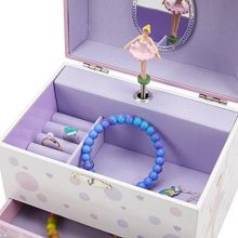 Jewelkeeper White and Purple Ballerina Musical Jewelry Box