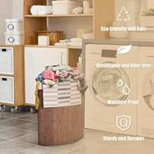 GOFLAME Corner Bamboo Laundry Hamper