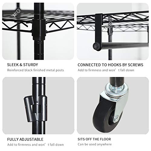 Heavy Duty Clothes Wardrobe Free-standing Closet Garment Rack