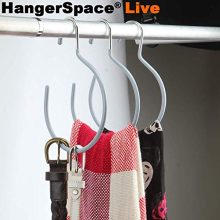 HangerSpace Scarf Ring Hanger Belt Rack, 5 Pcs Non-Slip