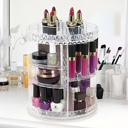 Sorbus Rotating Makeup Organizer, 360° Rotating Adjustable Carousel Storage
