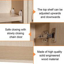 White Oak LED Bathroom Mirror Medicine Cabinet