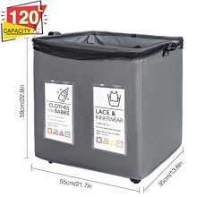 Laundry Hamper Sorter with Wheels & Card Pockets