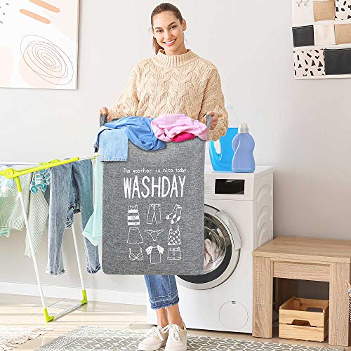 Collapsible Basket for Odorless Dirty Clothes Storage, Waterproof Cotton Linen with Handles for Easy Transport - Ideal for Bathroom, Bedroom, and Laundry Room