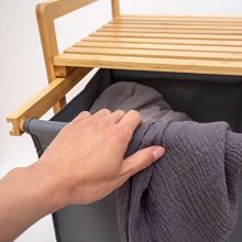 COMELLOW Bamboo Laundry Hamper and Shelf
