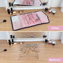 Keebofly Travel Jewelry Organizer Bag Foldable Jewelry Roll