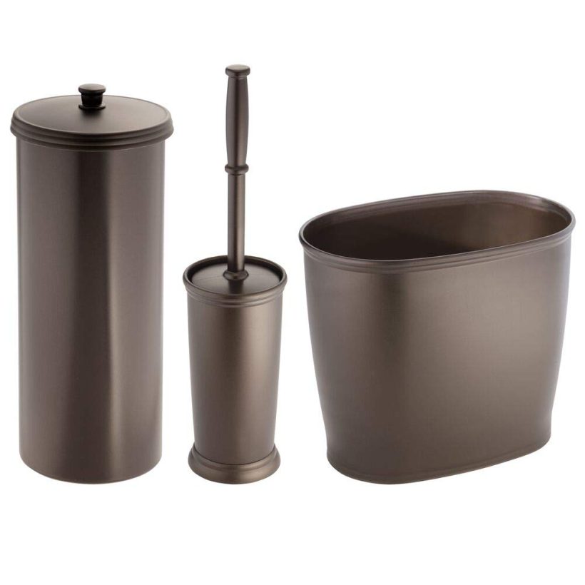 Modern Plastic Bathroom Storage and Cleaning Accessory Set