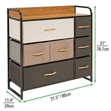 mDesign Wide Dresser Storage Chest, Sturdy Steel Frame