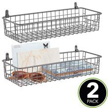 mDesign Portable Metal Farmhouse Wall Decor Storage Organizer