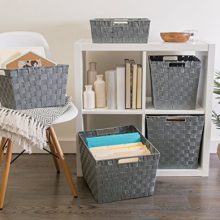 DII Durable Trapezoid Woven Nylon Storage Bin or Basket