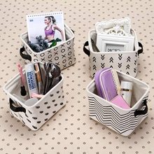 Foldable Mini Square New Black and White Theme Natural Linen