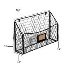 Magazine Rack File Organizer and Mail Holder for Wall