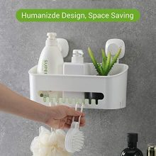 Luxear Shower Caddy Suction Cup, Drill-Free Removable Plastic Shower
