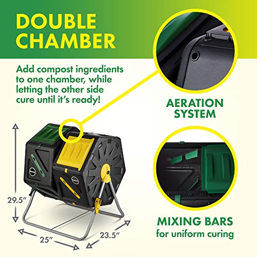 Heavy-Duty Large Dual Chamber Compost Tumbler