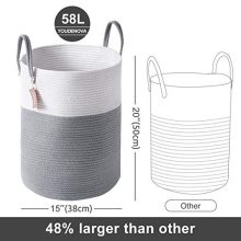 YOUDENOVA Woven Laundry Hamper - Cotton Rope Laundry Baskets