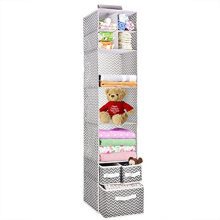 Shelf with 3 Foldable Drawers Nursery Closet Organizer