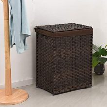 Foldable Synthetic Rattan Laundry Hamper