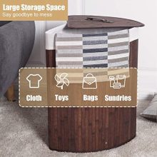 GOFLAME Corner Bamboo Laundry Hamper