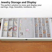 Mebbay Stackable Velvet Jewelry Trays Organizer