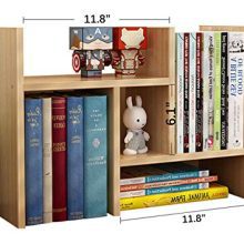 Office Desktop Bookshelf Adjustable Wood Display