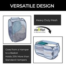 Smart Design Mesh Pop-Up Flip Laundry Hamper & Basket