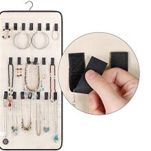40 Pockets and 20 Hook & Loops Closet Necklace Holder