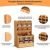 Wooden Pencil Holder & Desktop Organizer with 15 Compartments