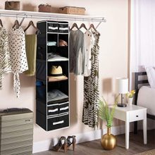 9 Shelf Hanging Closet Organizer with 5 Drawer Organizers