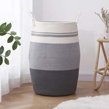 OIAHOMY Laundry Hamper Woven Cotton Rope Large