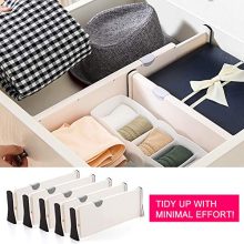 Drawer Adjustable Dividers for Bedroom, Bathroom, Closet, Clothing