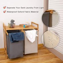 COMELLOW Bamboo Laundry Hamper and Shelf