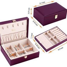 Elegant Jewelry Box Organizer for Ladies – 2-Layer PU Leather Case for Necklaces, Rings, & Bracelets