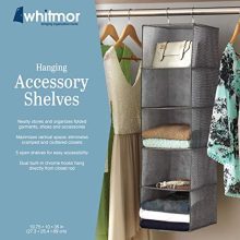Whitmor Crosshatch Gray Hanging Accessory Shelves - Streamlined Storage Bliss for Clothes, Shoes, and More