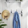 White Wall Mounted Coat Rack, Wooden Modern