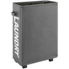 Rolling Slim Laundry Basket with Handle on Wheels