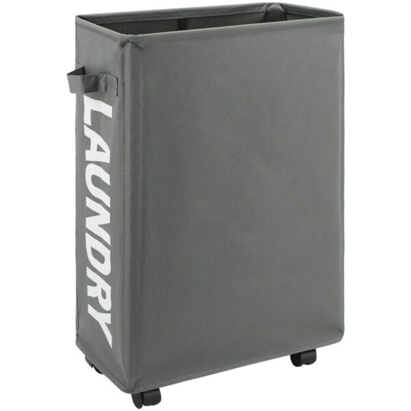 Rolling Slim Laundry Basket with Handle on Wheels