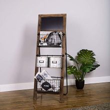 Glitzhome Magazine Rack 3 Tier Magazine Rack with 4 Baskets