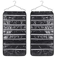 Double-Sided 56-Pocket Hanging Jewelry Organizer – Dust-Free Storage with Zippers 👜