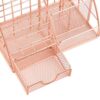 Desk Organizer with Drawer Rose Gold