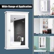 TANGKULA Mirrored Bathroom Cabinet, Wall Mount Storage Cabinet