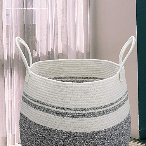 Stylish XL Laundry Hamper – Woven Cotton Basket for Bedroom & Bathroom