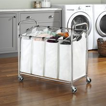 Whitmor 4 Section Rolling Laundry Sorter