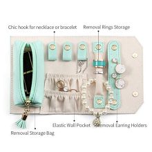 Leather Jewelry Roll for Travel, Jewelry Organizer