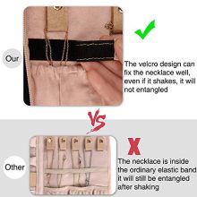 Travel Jewelry Organizer Roll with Zipper Pockets