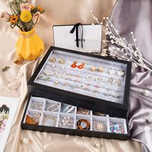 Mebbay Stackable Velvet Jewelry Trays Organizer Set