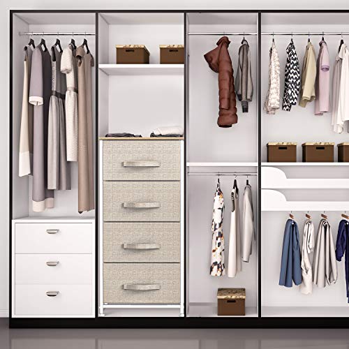 4 Drawer Fabric Dresser Storage Tower