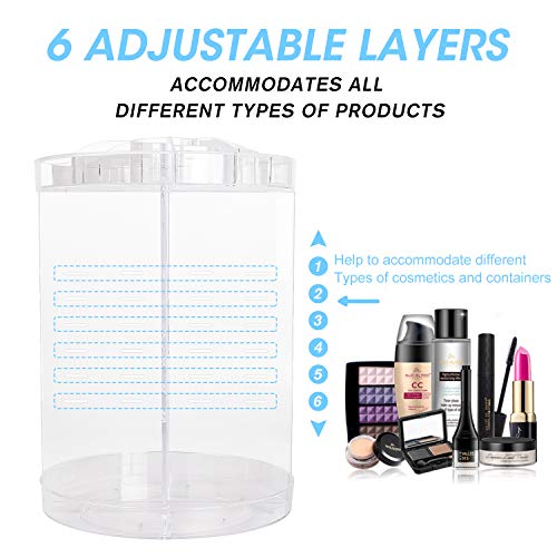 360 Degree Spinning Makeup Organizer, sanipoe Adjustable Makeup Carousel